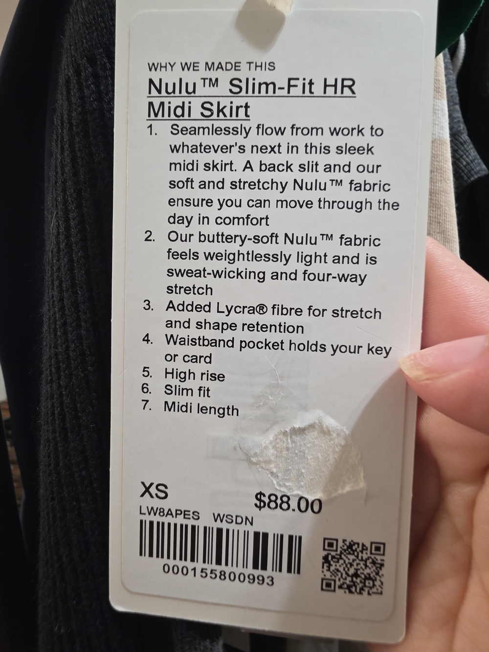 NWT Lululemon Nulu Slim-Fit High-Rise Midi Skirt Washed Denim Size XS - Picture 3 of 3
